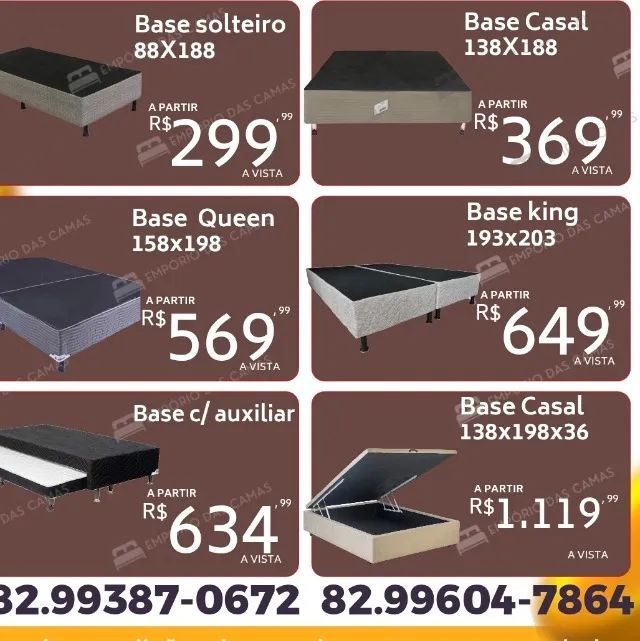 Camas solteiro ao king Unibox, base, base bau,  colchões molas ou espuma bicama bibox - Foto 2