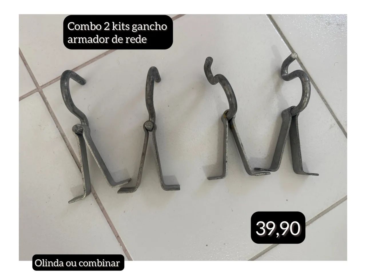  2 kits gancho armador de rede
