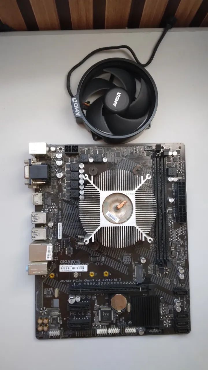 KIT RYZEN 5 PRO 2400G, PLACA MÃE GA-A320M-S2H - Foto 6