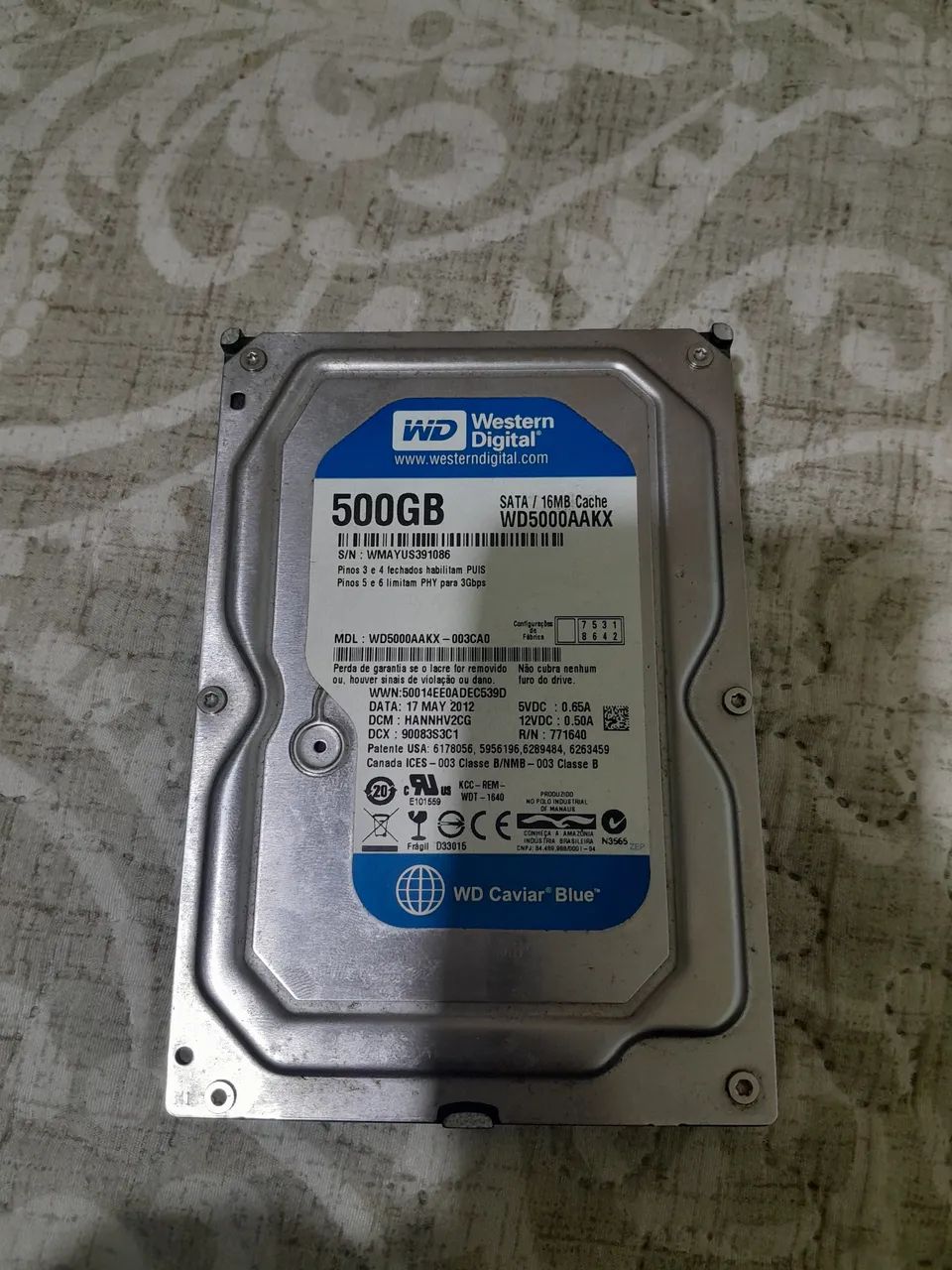 HD 500gb funcionando perfeitamente 