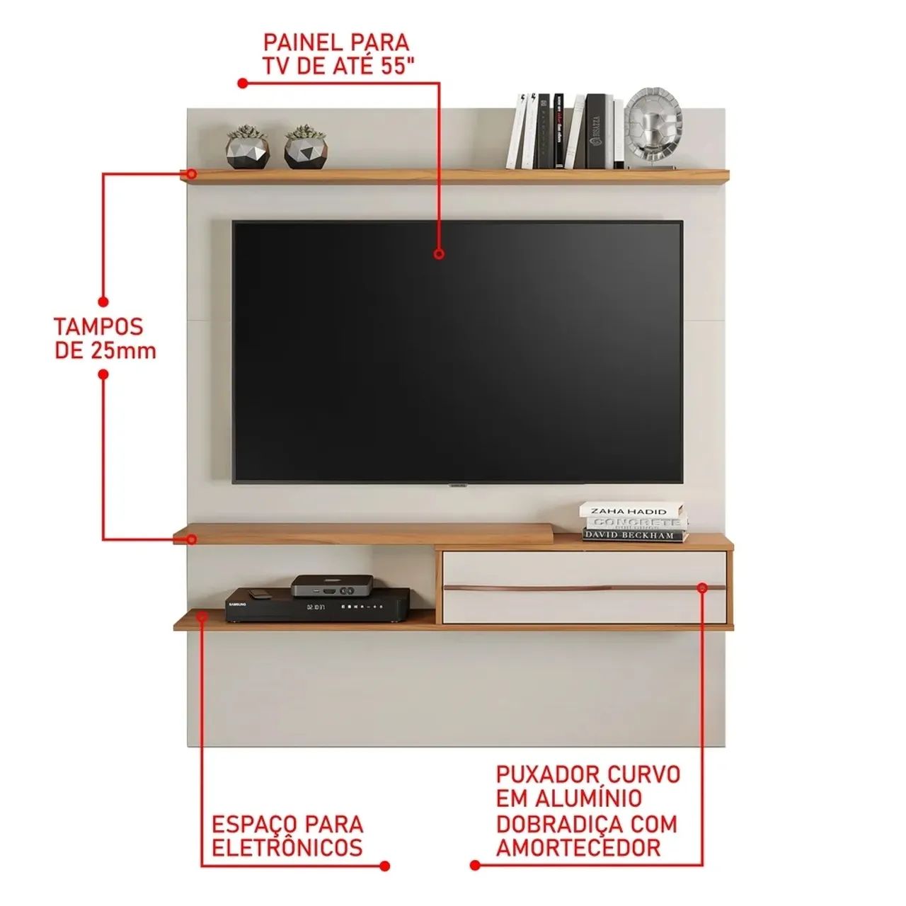 Painel NT1155 Notável 135cm - Para TVs de até 55 Polegadas - Entrega Imediata; - Foto 4