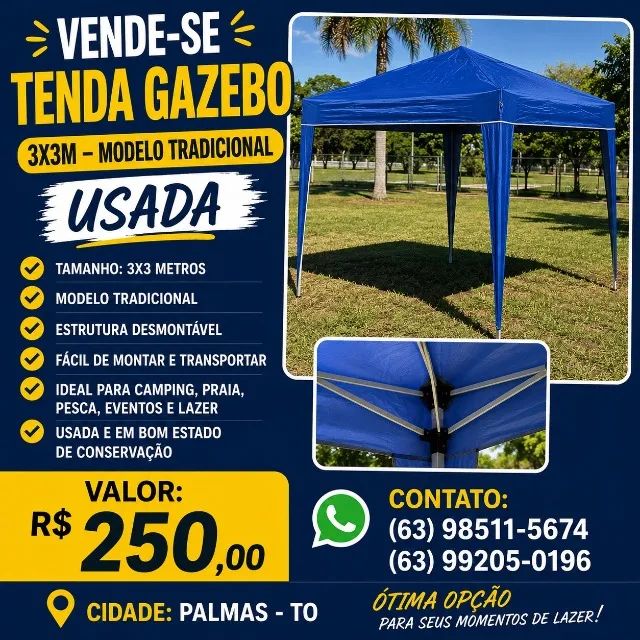 Tenda 3x3 modelo tradicional 