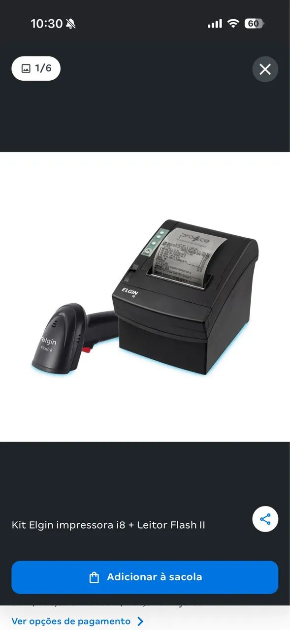 Kit Elgin impressora i8 + Leitor Flash II