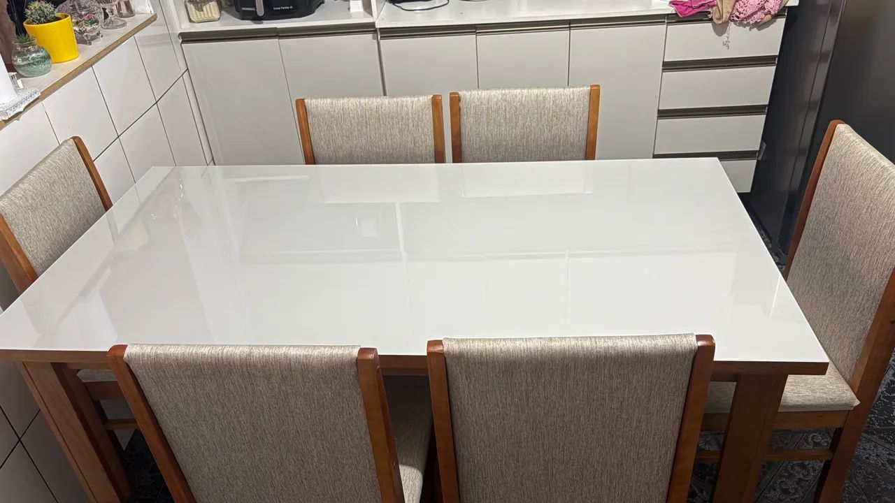 Mesa madeira jantar 6 lugares  - Foto 4
