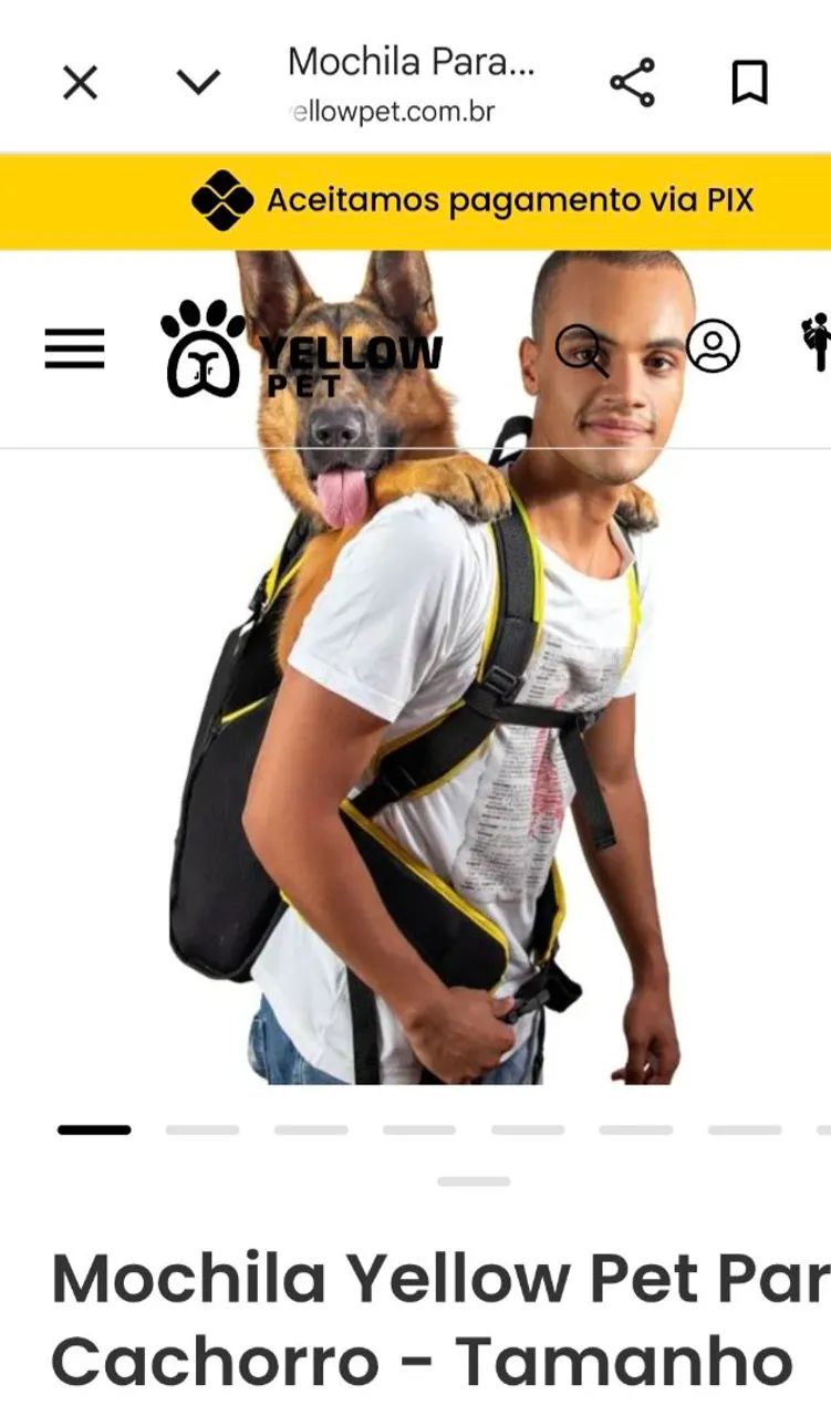 Mochila de transporte Pet XG da Yellow Pet<br>150,00 - Foto 3
