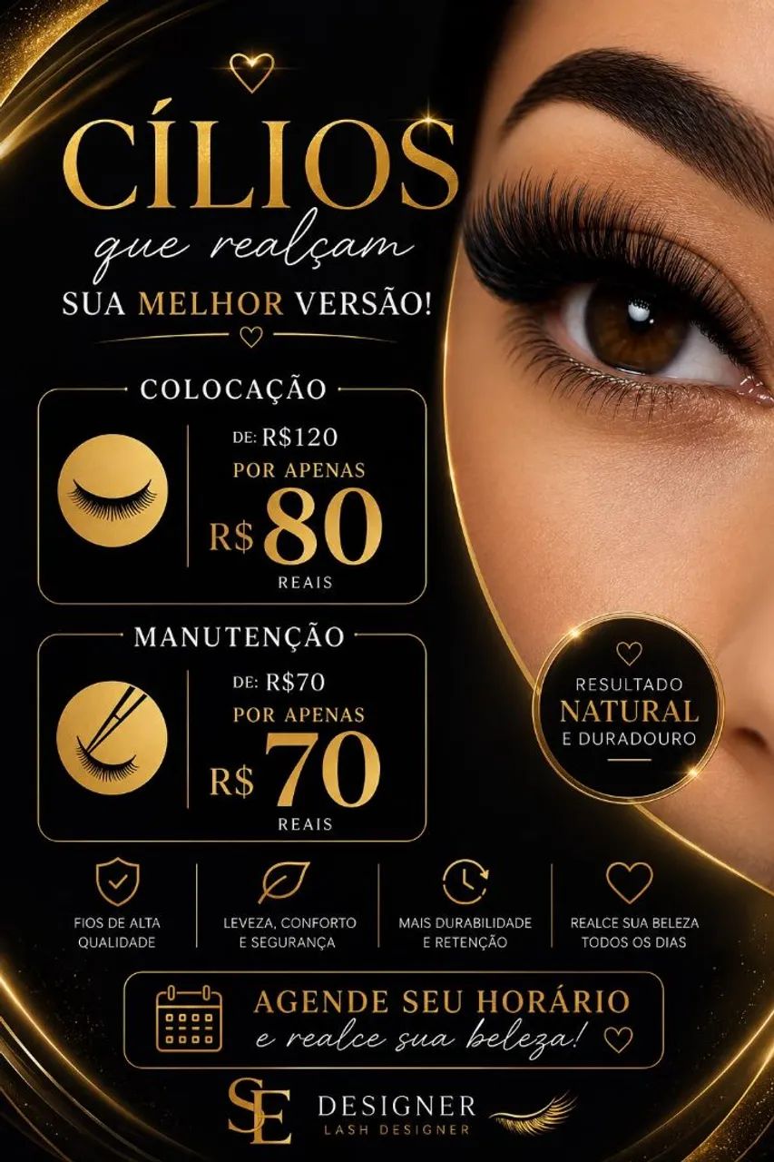 Extensão de cilios e designer de sobrancelha 