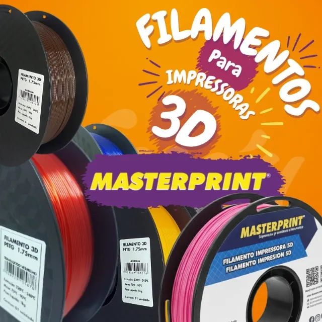 Filamento para impressora 3D MasterPrint 1kg a pronta entrega