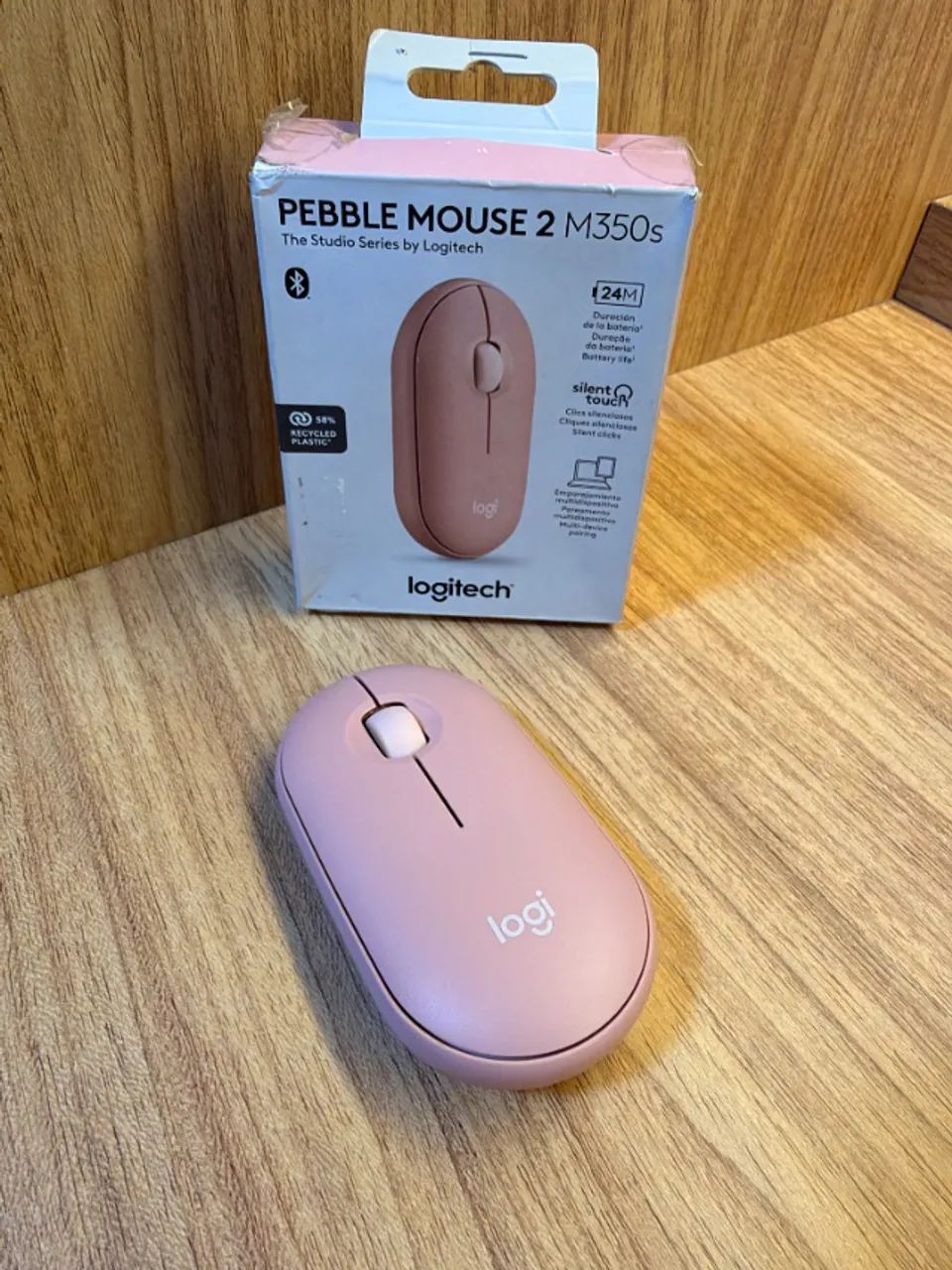 Mouse Sem Fio Logitech Pebble Mouse 2 M350s Rosa