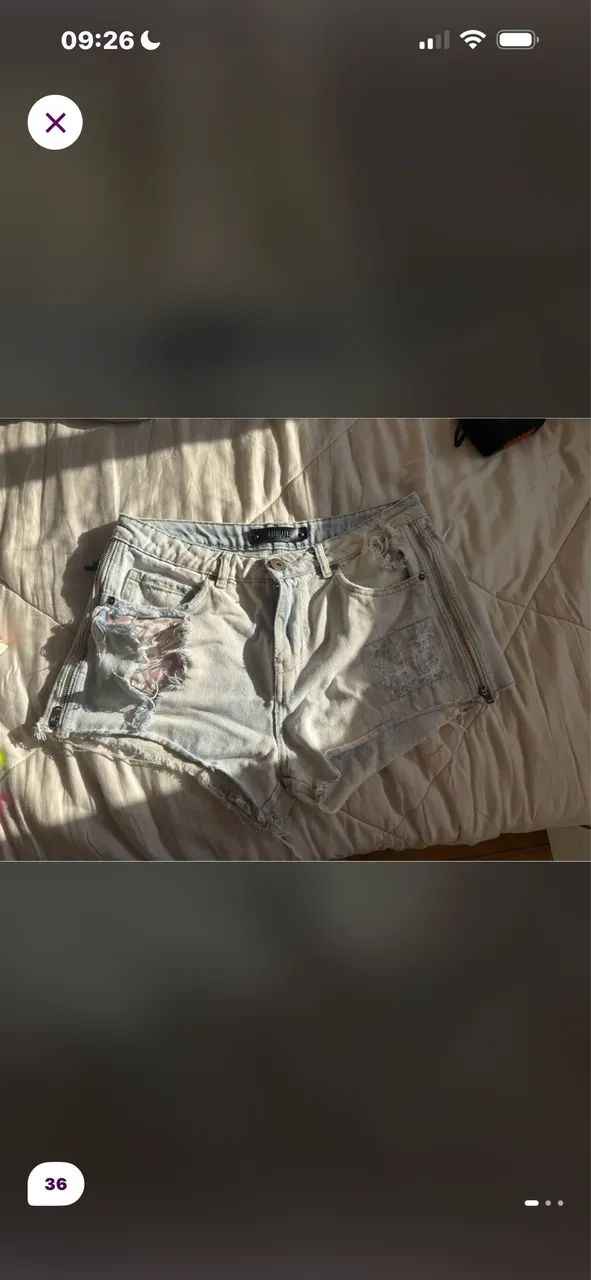 Short jeans claro rasgado da ANIMALE