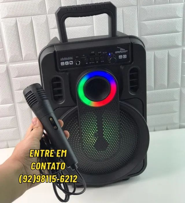 Caixa de som Bluetooth V.5.3 Microfone Radio