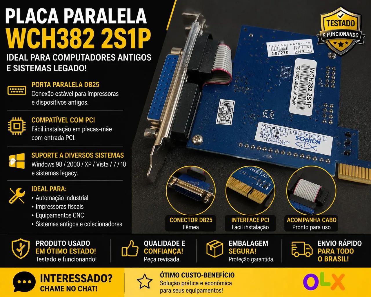 Placa PCI para Computador Antigo - Funcionando Perfeitamente