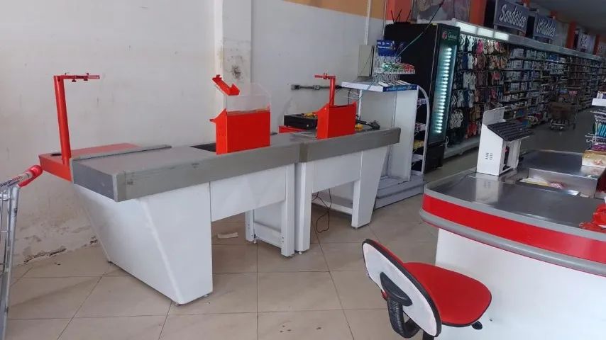 Checkouts de Supermercado - Estrutura Reforçada - Vermelho e Amarelo - Foto 2
