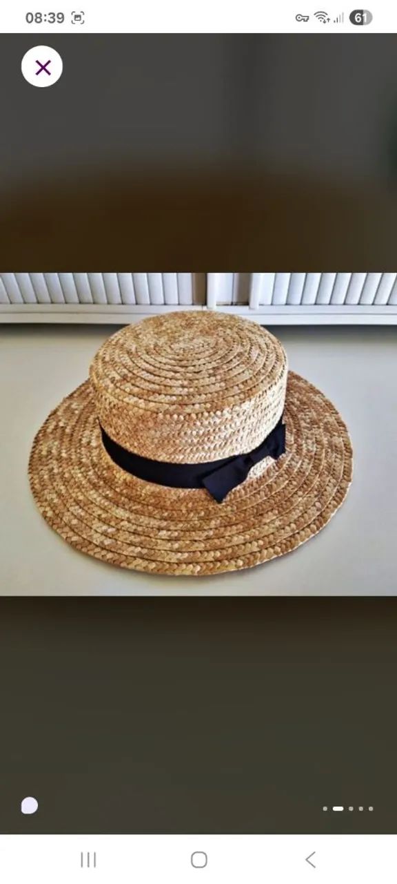 Chapeu De Palha feminino  - Foto 2