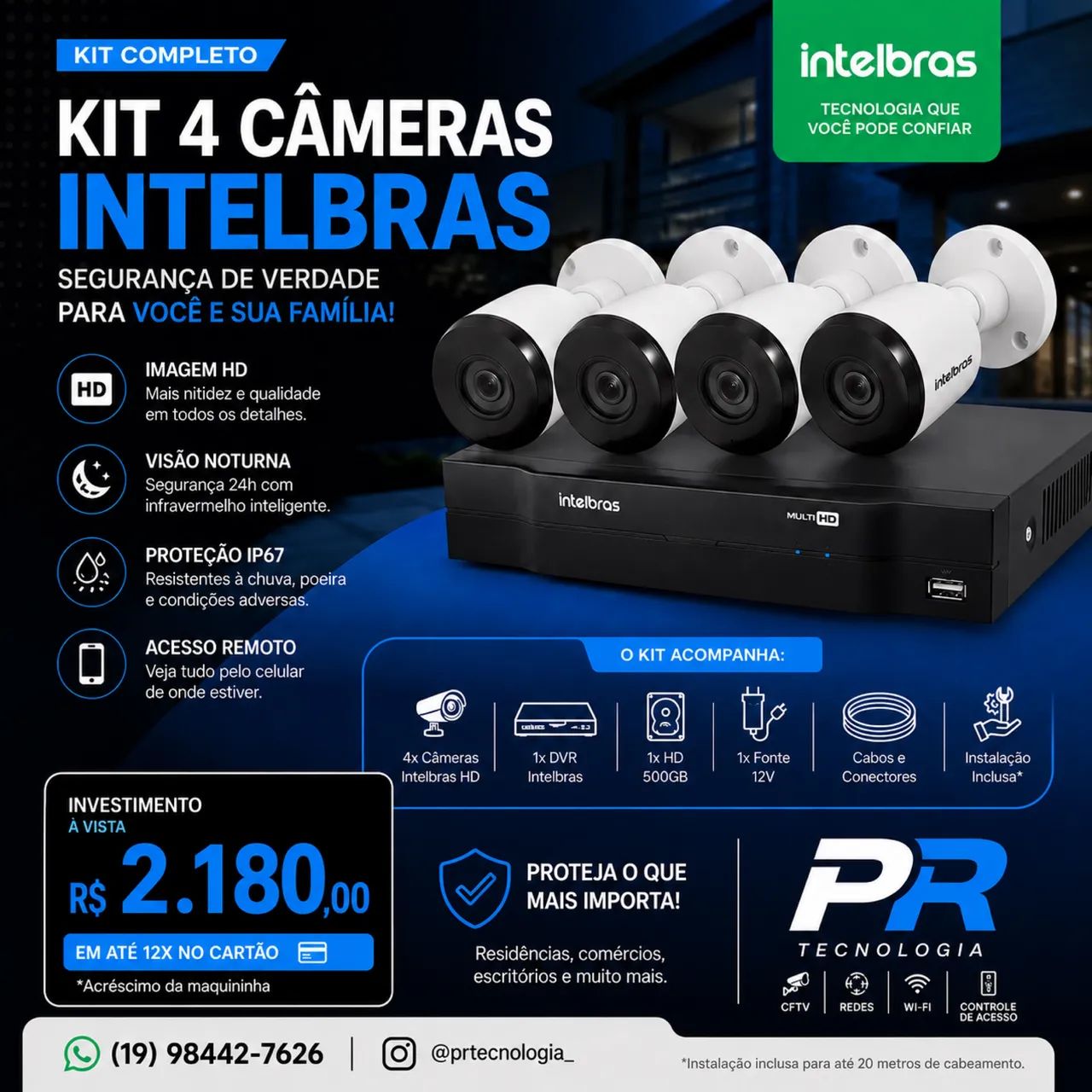 ? INSTALAÇÃO DE CÂMERAS, REDES E ELÉTRICA | PR TECNOLOGIA - Foto 2