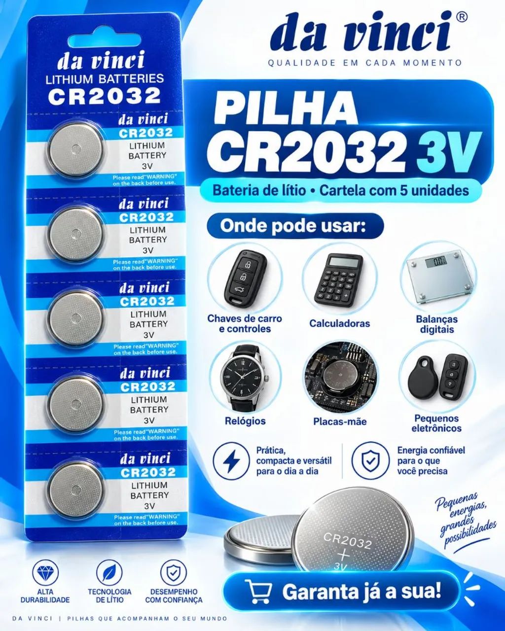 Bateria Lithium CR2032 - LOTE 200 UNIDADES
