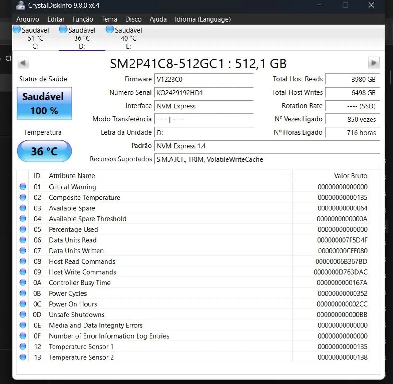 SSD ADATA 512GB M.2 100% de Saúde - Foto 3
