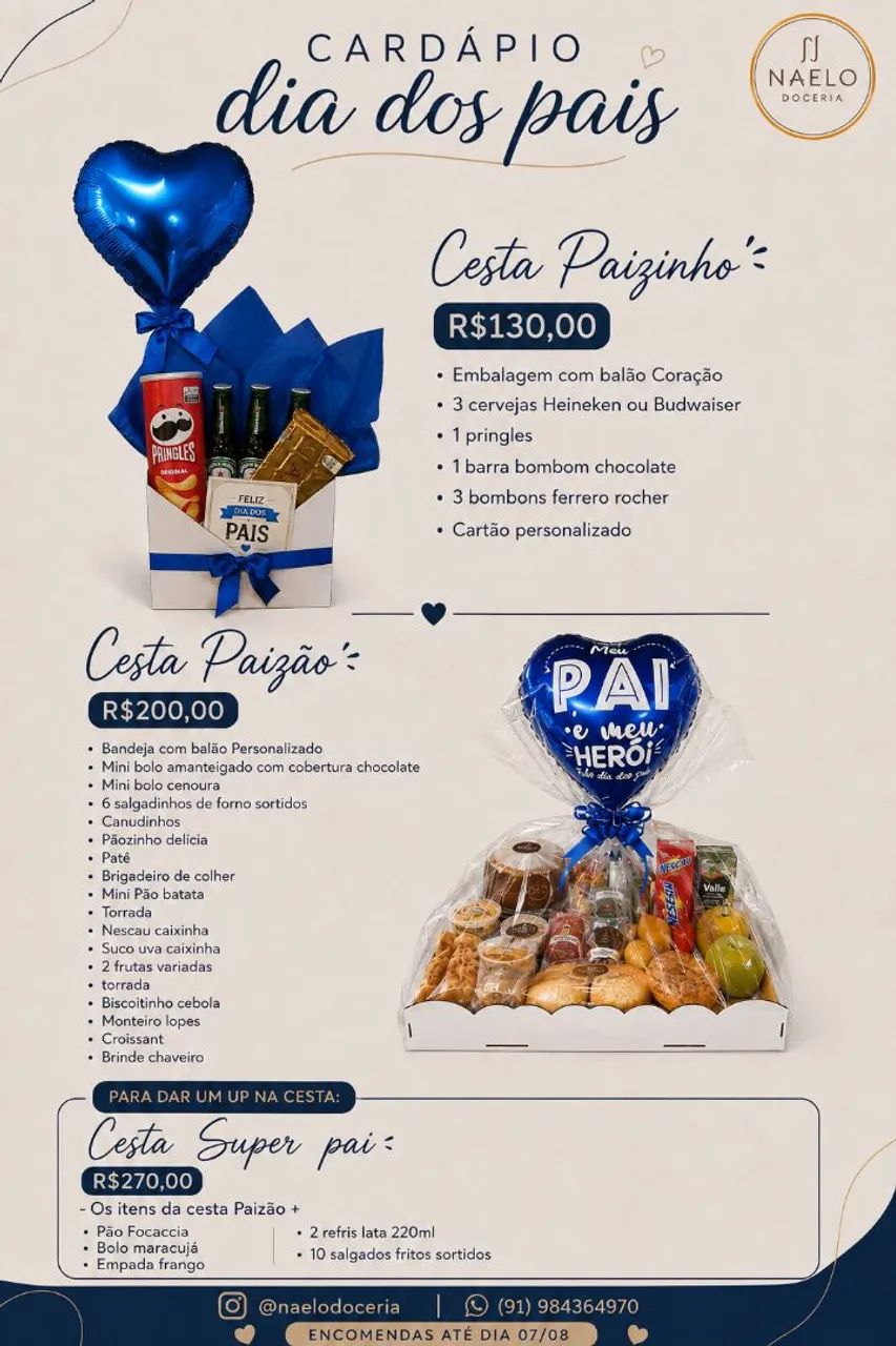 Cesta café da manhã Dia dos pais - Foto 2