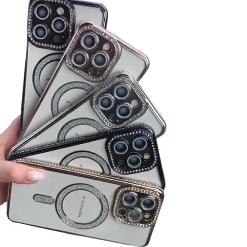 Capa de Alta Qualidade Para iPhone Com Diamante Com MagSafe - Foto 4