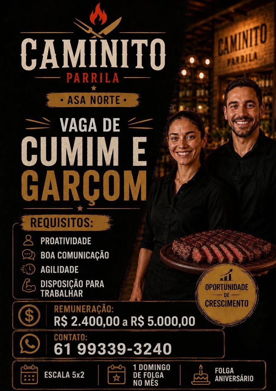 ESTAMOS CONTRATANDO - CAMINITO PARRILLA (ASA NORTE)