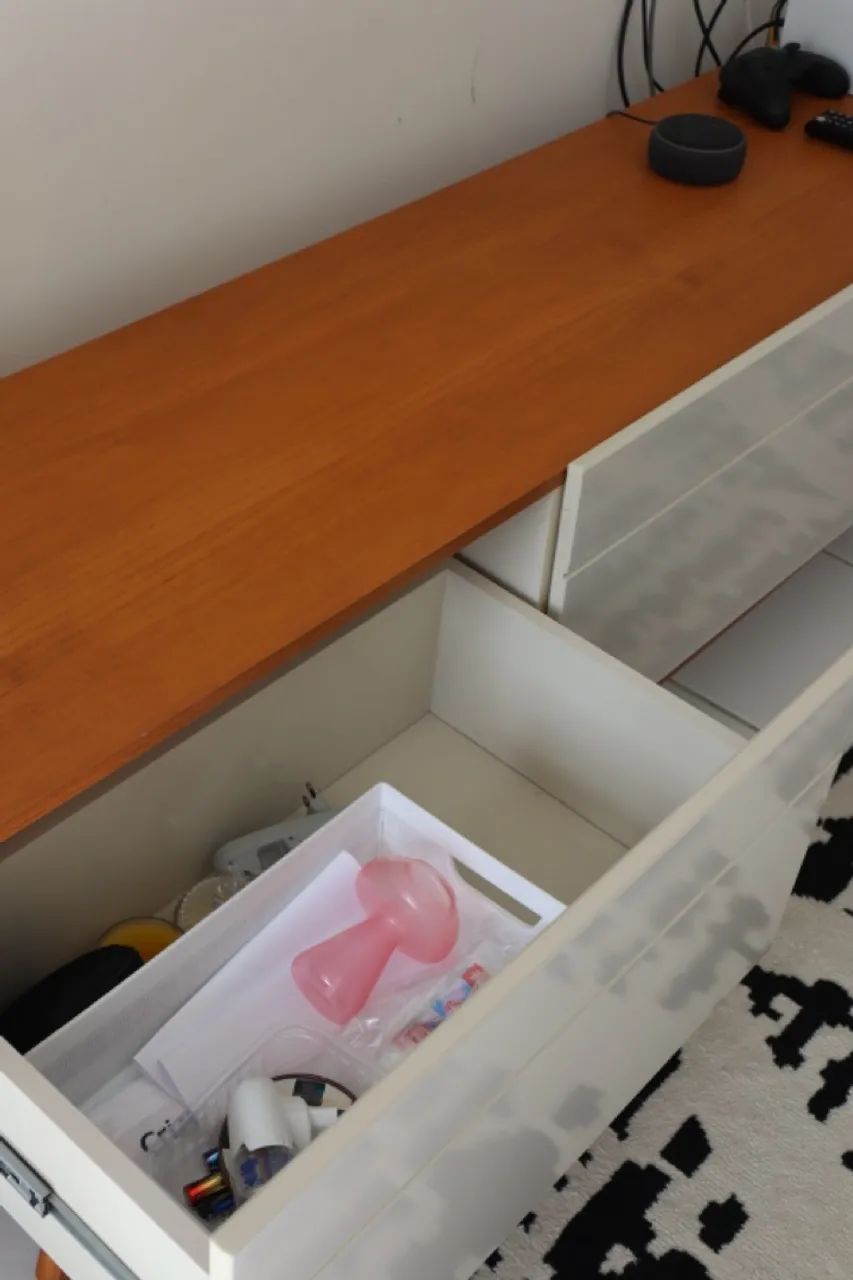 Rack para TV até 85 Polegadas 3 Gavetas Branco e Cedro - Foto 4
