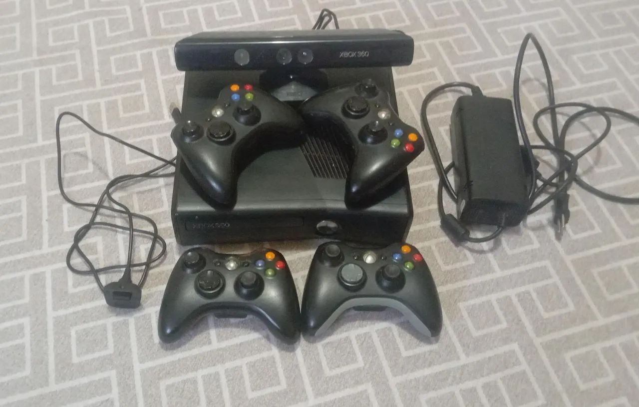 Xbox 360 Desbloqueado com jogos + Kinect e Controles