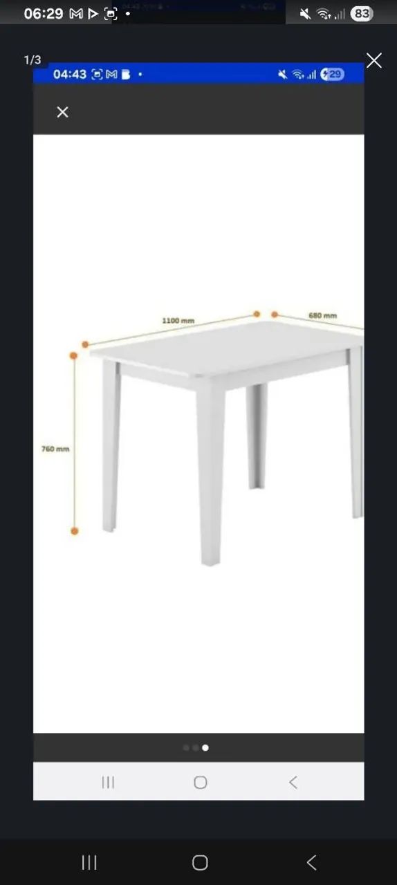 Mesa branca retangular madeira 250 reais 