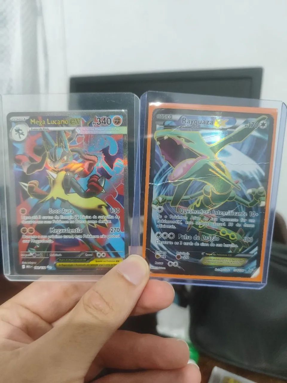 Cartas Pokémon Mega Lucario NM e Rayquaza Ex D - Foto 2