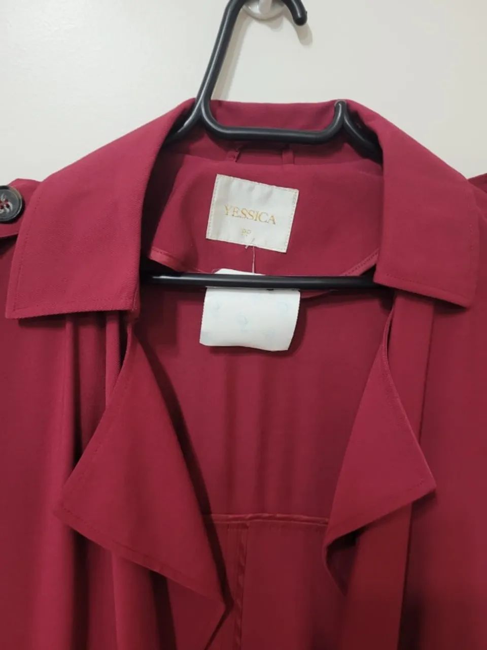 Casaco trench alongado - cor vinho/bordo - Foto 4