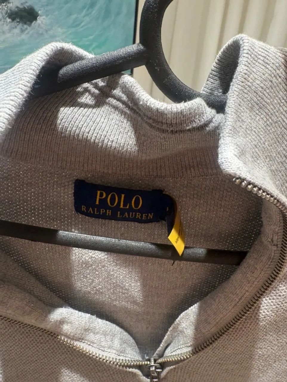 Suéter Quarter zip cinza Polo Ralph Lauren - Foto 3