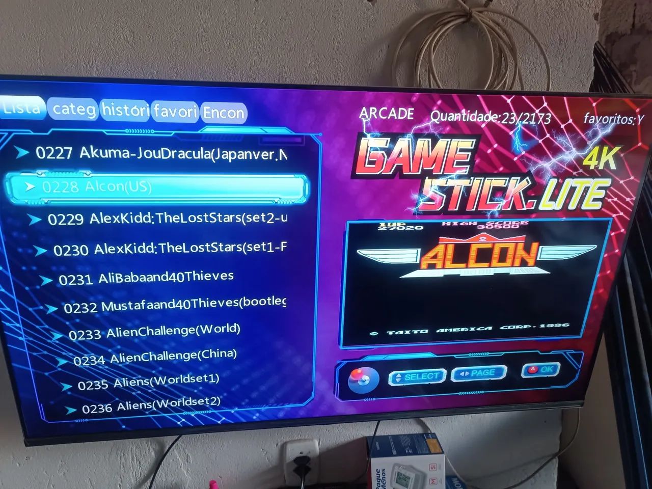 Vendo stick game com vários jogos