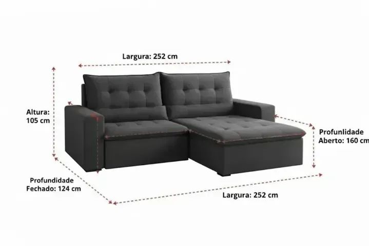 Sofá retratil e reclinavel elegante novo de loja  - Foto 2