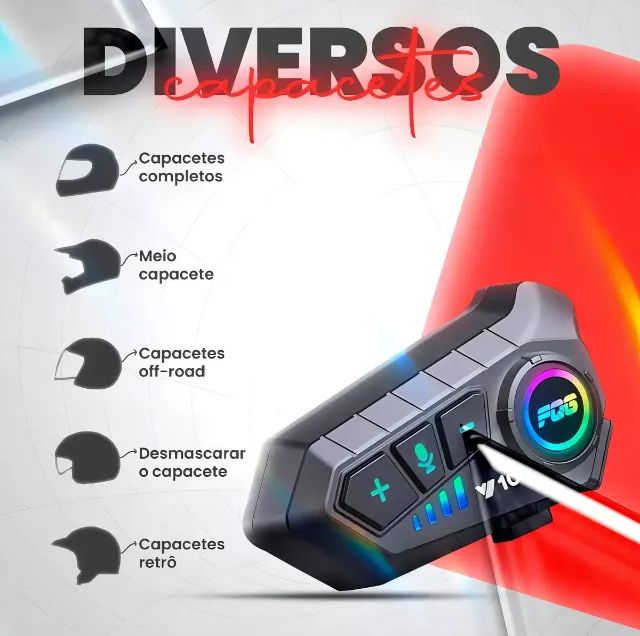 Fone Intercomunicador para capacete moto (bluetooth) - Foto 5