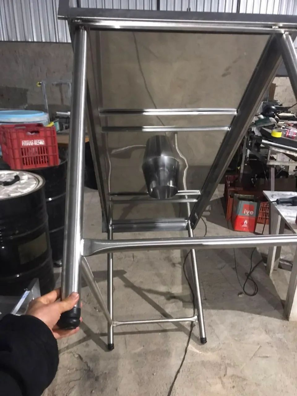 Bancada de Inox Com Furo Central Nova 1.80x70cm - Foto 4