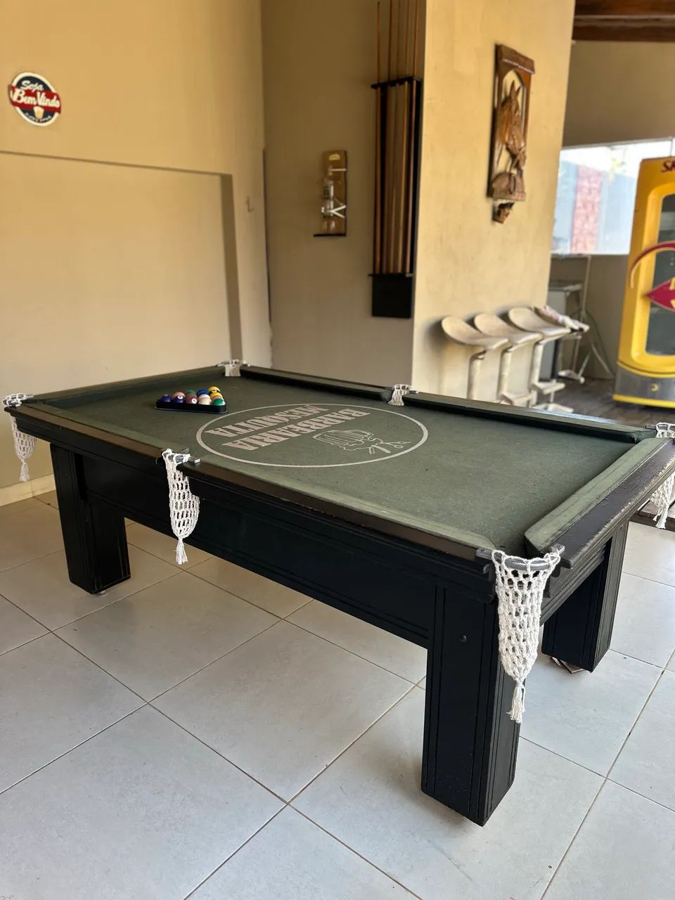 Mesa de sinuca de pedra ardósia e madeira  - Foto 2