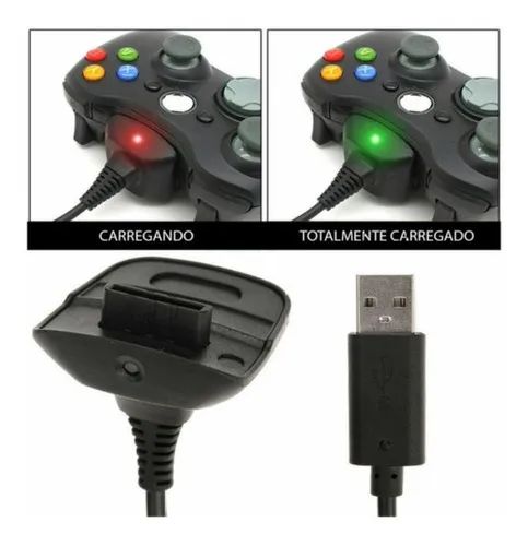 Bateria e cabo controle Xbox 360 - Foto 3