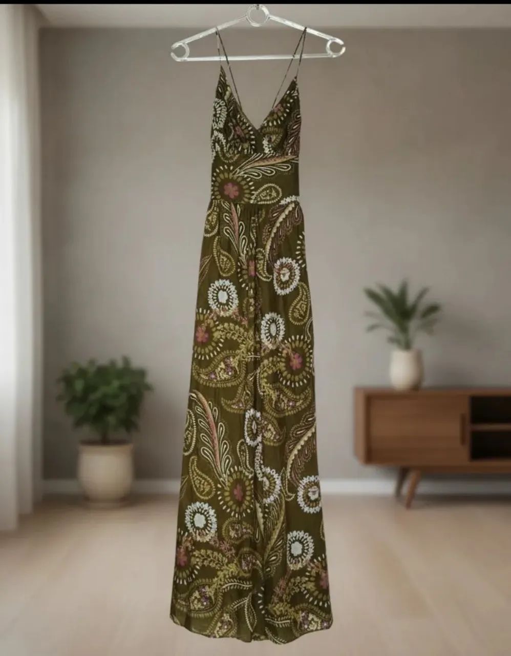 Vestido Longo Verde Estampado - Tempo 4 - Foto 5