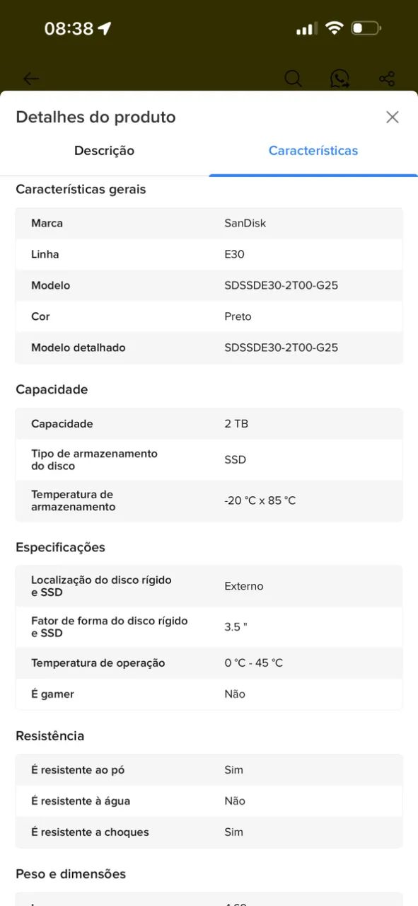 SSD MINI SANDISK 2TB PRETO - Foto 4