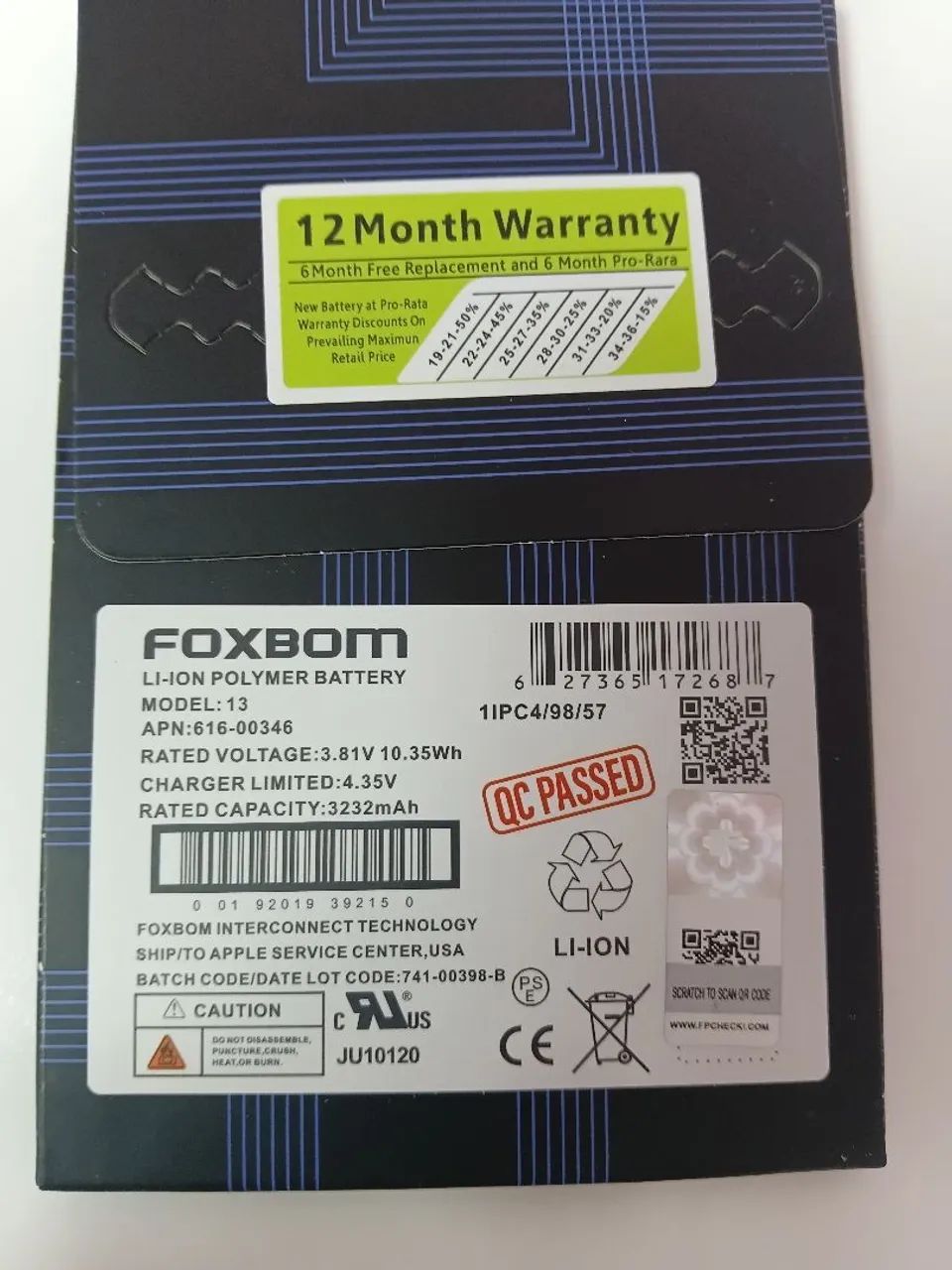 Bateria iPhone 13 Foxbom Original Premium 3232mAh Nova