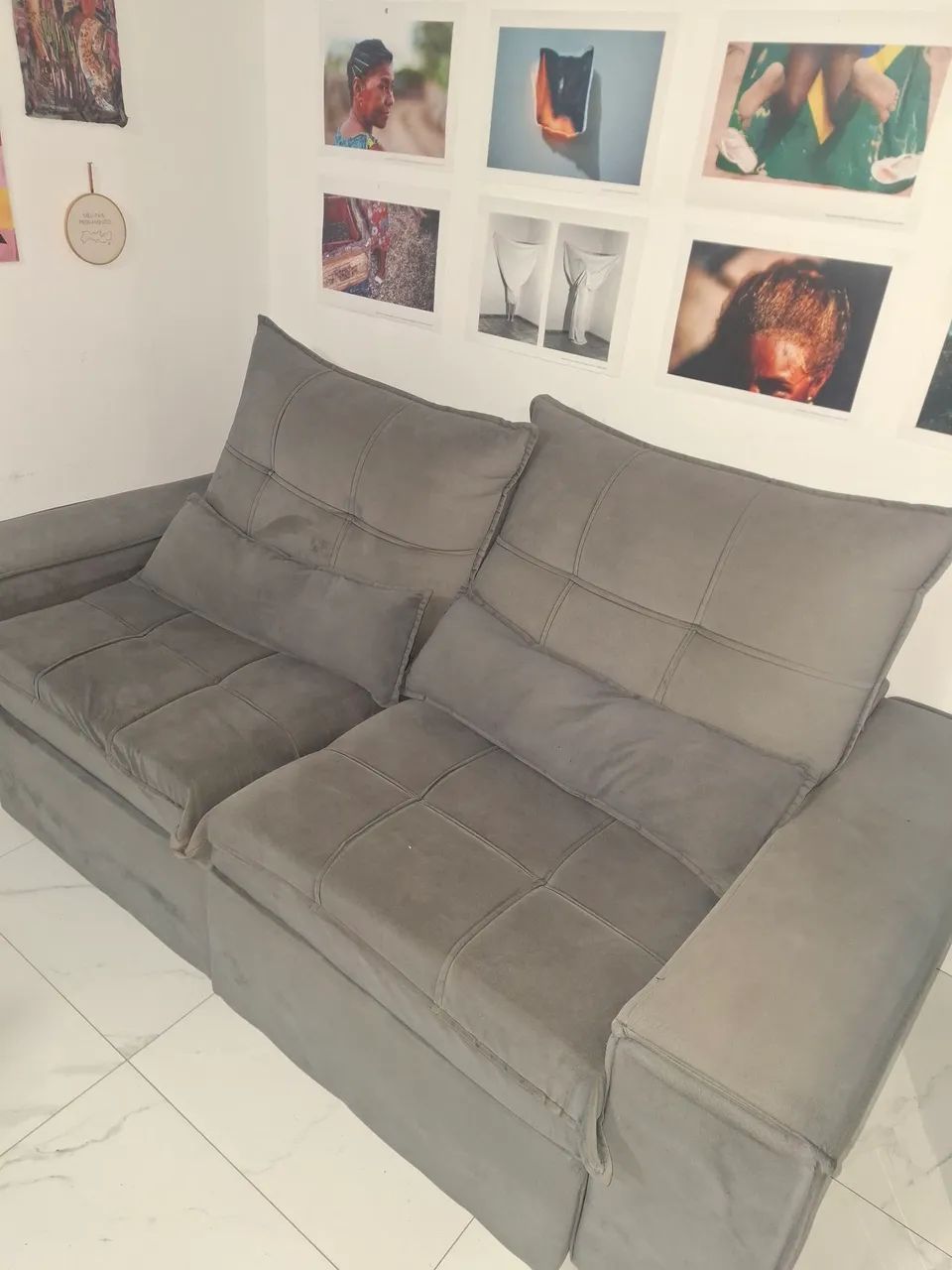 Sofá Retrátil Reclinável 3 lugaes - Foto 4