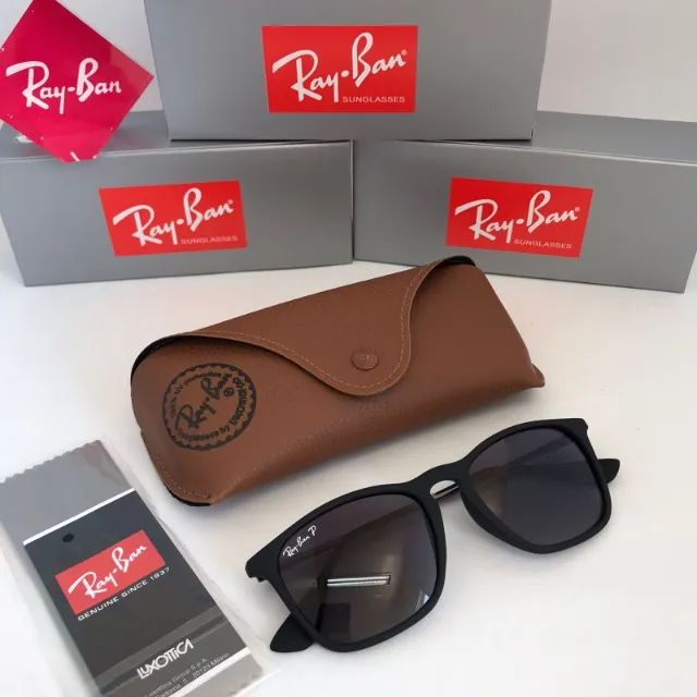 oculos de sol ray ban chris black lentes polarizadas - Foto 4