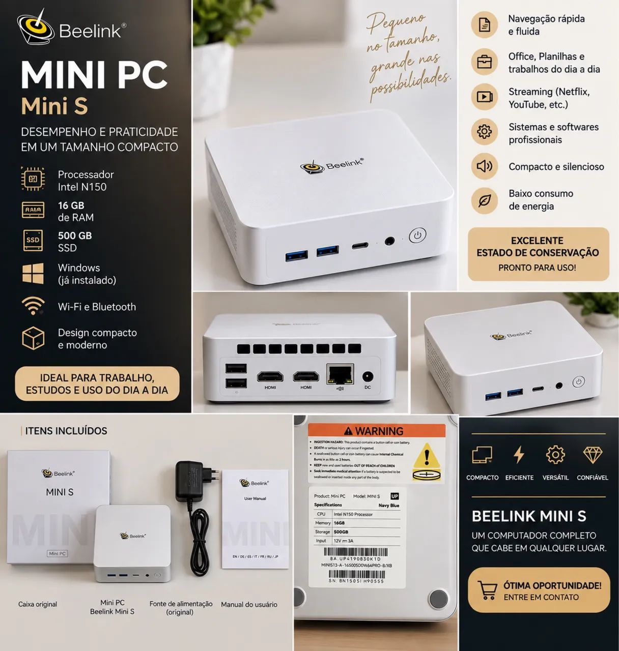 Mini pc Beelink Mini S novo!