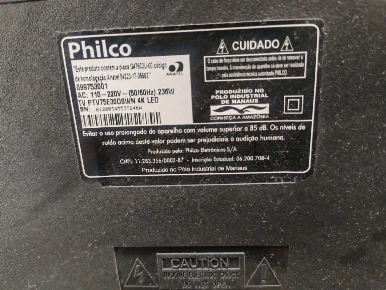 TV PHILCO 75 POLEGADAS - TELA QUEBRADA - Foto 3
