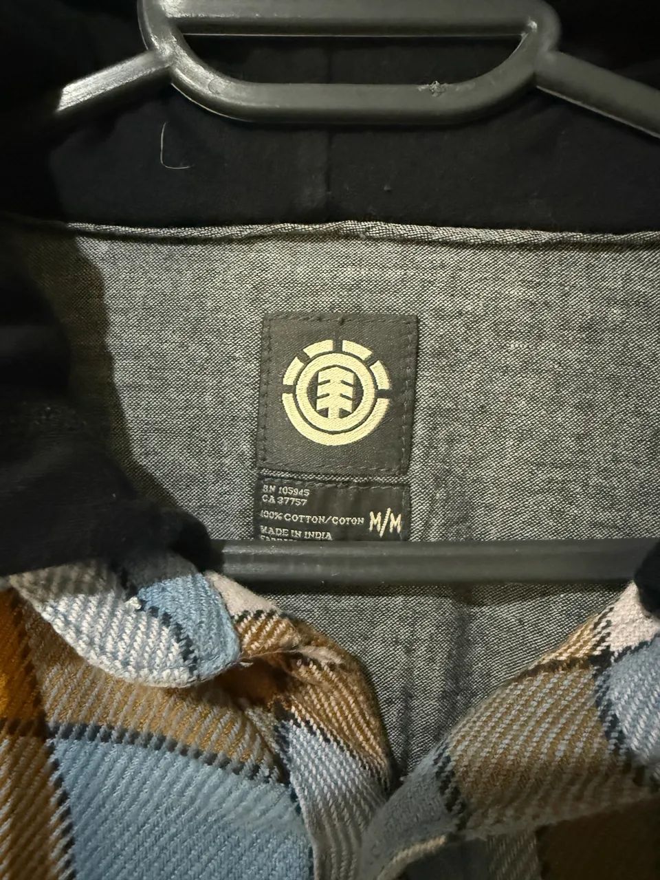 Camisa Element com capuz de botão xadrez  - Foto 2