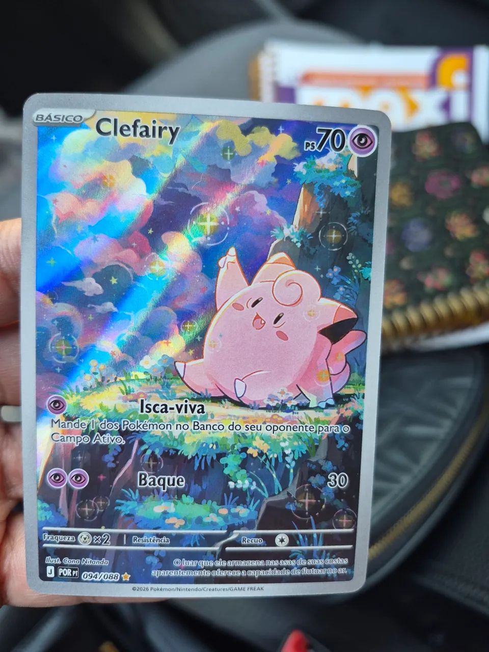 Cartinha Pokemon full art clefairy equilíbrio perfeito - Foto 3