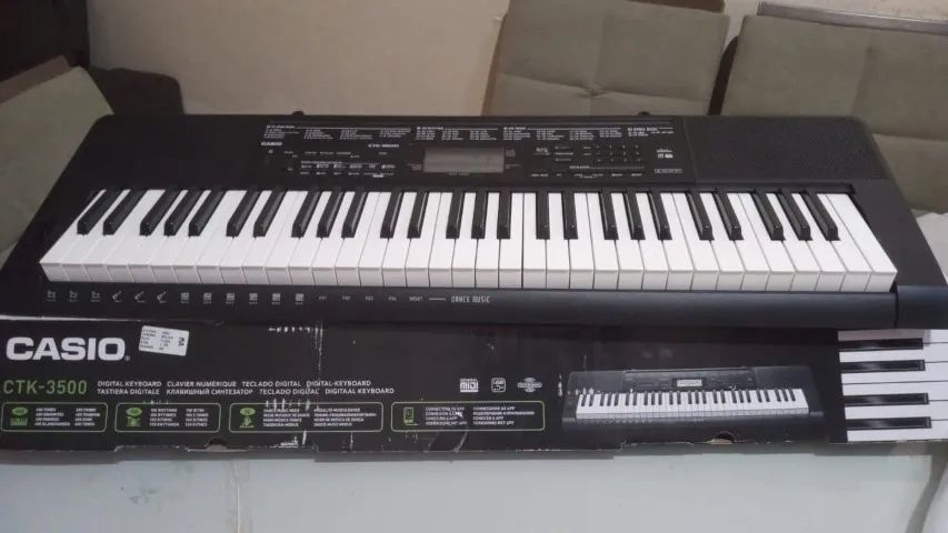 KIT TECLADO CASIO CTK-3500 + PEDALEIRA + 2 MICROFONES DYLAN SEM FIO