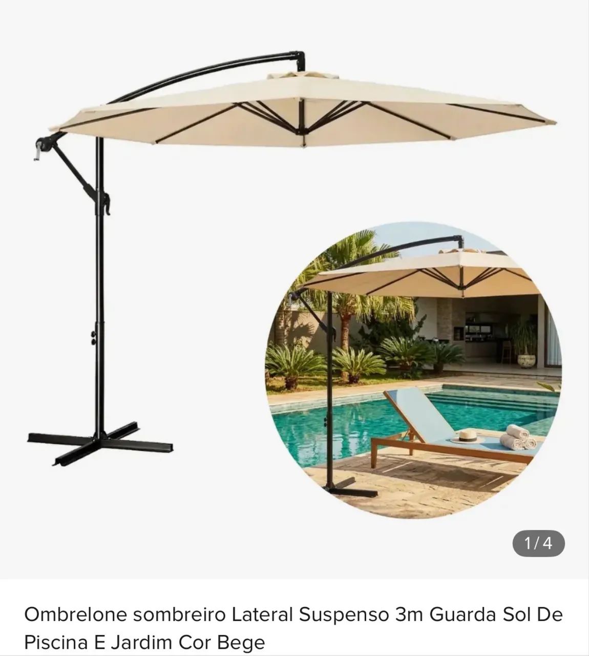 Ombrelone 3 metros articulado com base