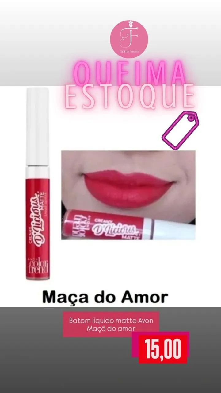 Batom líquido matte maçã do amor avon