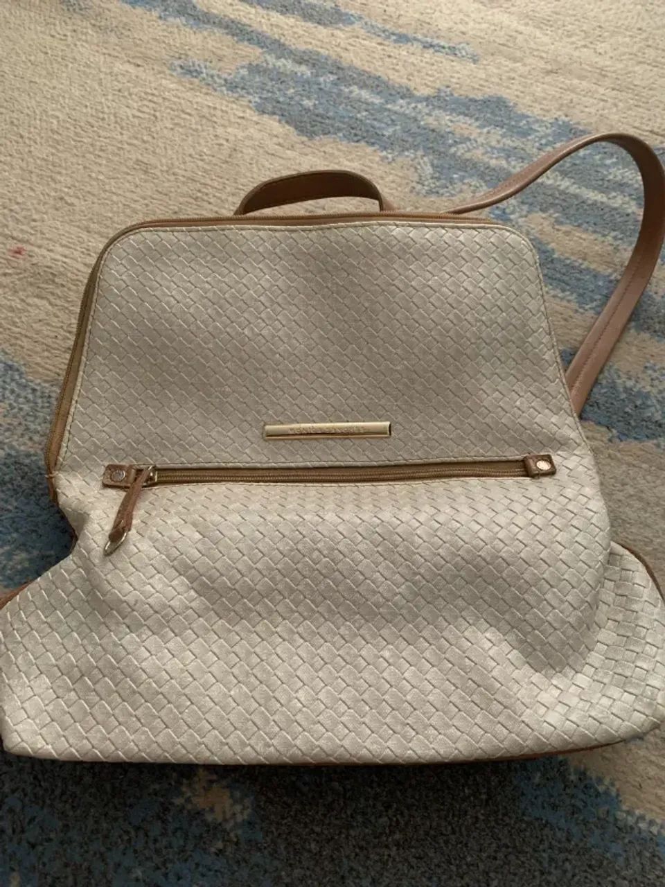 Bolsa Mônica Sanches trançada off-white