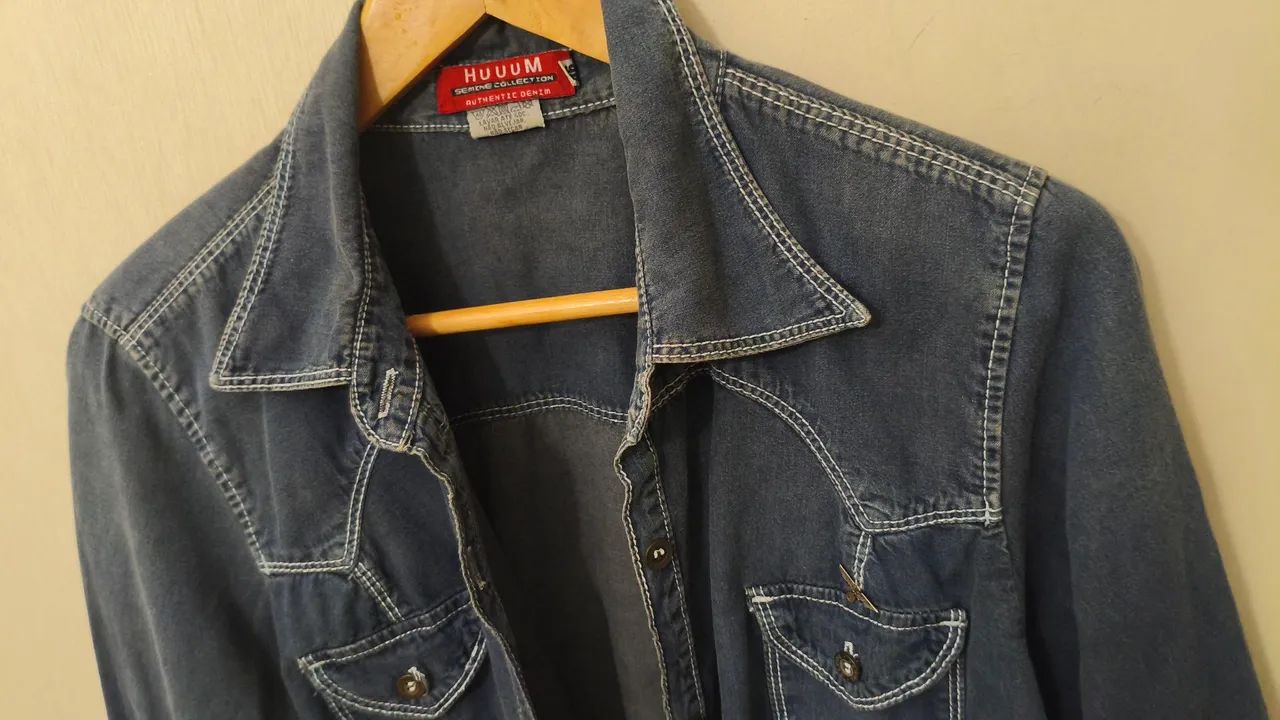 HUUUM SEMINE COLLECTION camisa jeans algodão  - Foto 3