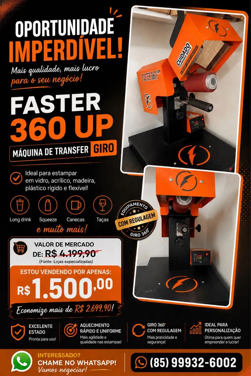 Máquina transfer giro 360